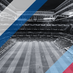 Voyage 2 nuits avec match Real Madrid contre Celta Vigo au Santiago Bernabéu, logo Real Madrid en haut à gauche, couleurs Celta Vigo en bas à droite.