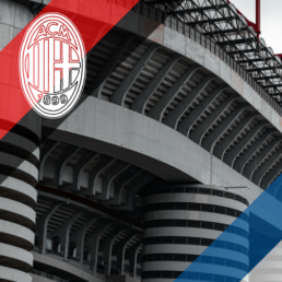 Voyage 2 nuits avec match Milan AC contre Empoli au stade San Siro, logo Milan AC en haut à gauche, couleurs Empoli en bas à droite.