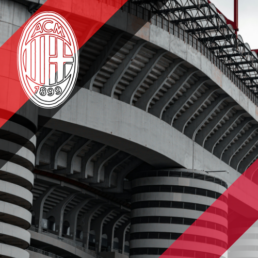 Voyage 2 nuits avec match Milan AC contre Monza au stade San Siro, logo Milan AC en haut à gauche, couleurs Monza en bas à droite.