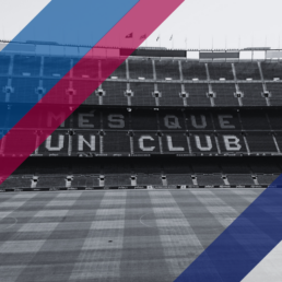 Voyage 2 nuits avec match FC Barcelone contre Leganes au Camp Nou, logo FC Barcelone en haut à gauche, couleurs Leganes en bas à droite.