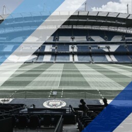 Voyage 2 nuits avec match Manchester City contre Everton à l'Etihad Stadium, logo Manchester City en haut à gauche, couleurs Everton en bas à droite.