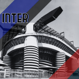 Voyage 2 nuits avec match Inter Milan contre Genoa au stade San Siro, logo Inter Milan en haut à gauche, couleurs Genoa en bas à droite.